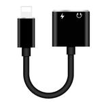 ENKAY Hat-prince HC-15 8 Pin + 3.5mm Jack to 8 Pin Charge Audio Adapter Cable, Support up to iOS 15.0(Black)
