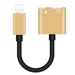 ENKAY Hat-prince HC-15 8 Pin + 3.5mm Jack to 8 Pin Charge Audio Adapter Cable, Support up to iOS 15.0(Gold)