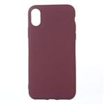 For   iPhone X / XS    Frosted Solid Color Protective Back Cover Case(Wine Red)