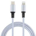 2A USB to 8 Pin Braided Data Cable, Cable Length: 1m(Silver)