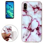 For iPhone X / XS Purple Marble Pattern TPU Shockproof Protective Back Cover Case