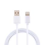 2A USB Male to 8 Pin Male Interface Injection Plastic Charge Cable, Length: 1m(White)