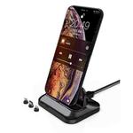 XBX-02 Wireless Charger, With Type-C & Micro USB & 8 Pin Interface, For iPhone, AirPods and Other Android Phones (Black)