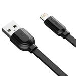 ROCK S5 5V / 2.4A 8 Pin Charging + Data Synchronization TPE Flat Shape Data Cable, Cable Length: 1m(Black)