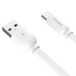 ROCK S5 2A Micro USB Charging + Data Synchronization TPE Flat Shape Data Cable, Cable Length: 1m(White)