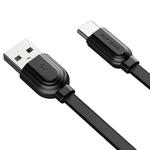 ROCK S5 3A USB-C / Type-C Charging + Data Synchronization TPE Flat Shape Data Cable, Cable Length: 1m (Black)