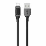 USAMS US-SJ595 Jelly Series USB to 8 Pin Two-Color Data Cable, Cable Length: 1m(Black)