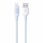 USAMS US-SJ595 Jelly Series USB to 8 Pin Two-Color Data Cable, Cable Length: 1m(Blue)