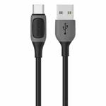 USAMS US-SJ596 Jelly Series USB to Type-C Two-Color Data Cable, Cable Length: 1m(Black)