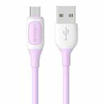 USAMS US-SJ597 Jelly Series USB to Micro USB Two-Color Data Cable, Cable Length: 1m (Purple)