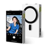 YELANGU TP01 Mobile Phone Selfie Wireless Same Screen Player Smartphone Magnetic Rear Selfie Monitor Screen (White)