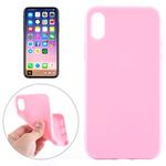 For   iPhone X / XS   Solid Color Smooth Surface Soft TPU Protective Back Cover Case (Pink)