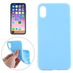 For   iPhone X / XS   Solid Color Smooth Surface Soft TPU Protective Back Cover Case (Blue)