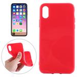 For   iPhone X / XS   Solid Color Smooth Surface Soft TPU Protective Back Cover Case (Red)