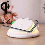S18 Multi-function 10W Max Qi Standard Wireless Charger Phone Holder with Colorful Atmosphere Light(White)