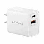 MOMAX UM13 PD+QC3.0 20W Type-C / USB-C + USB Quick Charging Travel Charger Power Adapter,CN Plug(White)
