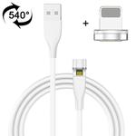 1m USB to 8 Pin 540 Degree Rotating Magnetic Charging Cable (White)