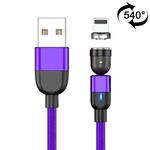2m 3A Output USB to 8 Pin 540 Degree Rotating Magnetic Data Sync Charging Cable(Purple)