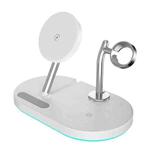 S20 4 in 1 15W Multifunctional Magnetic Wireless Charger with Night Light & Holder for Mobile Phones / AirPods(White)