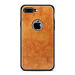 MOFI Shockproof PC+TPU+PU Leather Protective Back Case for iPhone 7 Plus(Light Brown)