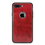 MOFI Shockproof PC+TPU+PU Leather Protective Back Case for iPhone 7 Plus(Red)