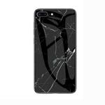 Marble Glass Protective Case for iPhone 7 Plus / 8 Plus(Black)