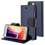 GOOSPERY SONATA DIARY for iPhone 8 Plus & 7 Plus Business Style Magnetic Clasp Horizontal Flip Leather Case with Holder & Card Slots & Wallet(Navy Blue)