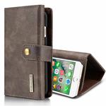 DG.MING for iPhone 8 Plus & 7 Plus Triple Fold Crazy Horse Texture Horizontal Flip Magnetic Protective Case with Holder & Card Slots & Wallet(Grey)