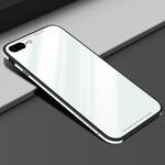 SULADA Metal Frame Toughened Glass Case for iPhone 8 Plus & 7 Plus (White)