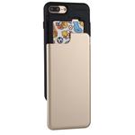 GOOSPERY for iPhone 8 Plus & 7 Plus TPU + PC Sky Slide Bumper Protective Back Case with Card Slot(Gold)