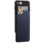 GOOSPERY for iPhone 8 Plus & 7 Plus TPU + PC Sky Slide Bumper Protective Back Case with Card Slot(Navy Blue)