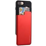 GOOSPERY for iPhone 8 Plus & 7 Plus TPU + PC Sky Slide Bumper Protective Back Case with Card Slot(Red)
