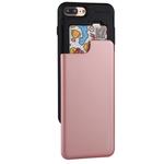 GOOSPERY for iPhone 8 Plus & 7 Plus TPU + PC Sky Slide Bumper Protective Back Case with Card Slot(Rose Gold)