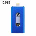 RQW-02 3 in 1 USB 2.0 & 8 Pin & Micro USB 128GB Flash Drive(Blue)