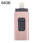 easyflash RQW-01B 3 in 1 USB 2.0 & 8 Pin & Micro USB 64GB Flash Drive(Rose Gold)