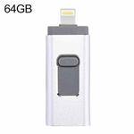 easyflash RQW-01B 3 in 1 USB 2.0 & 8 Pin & Micro USB 64GB Flash Drive(Silver)