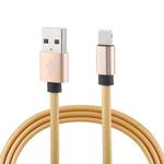 1m Flat Cord USB A to 8 Pin Fast Charging Data Sync Charge Cable For iPhone 11 Pro Max / iPhone 11 Pro / iPhone 11 / iPhone XR / iPhone XS MAX / iPhone X & XS / iPhone 8 & 8 Plus / iPhone 7 & 7 Plus (Gold)