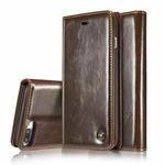CaseMe-003 for iPhone 8 Plus & 7 Plus PU + PC Business Style Crazy Horse Texture Horizontal Flip Leather Case with Holder & Card Slots & Wallet(Brown)