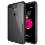 For iPhone 8 Plus & 7 Plus Transparent PC + TPU Full Coverage Shockproof Protective Back Case(Black)