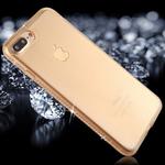 For iPhone 8 Plus & 7 Plus Diamond Border TPU Transparent Protective Back Cover Case (Gold)