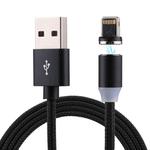 1m Weave Line USB to 8 Pin Magnetic Charging Cable(Black)