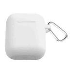 Thicken Cover Anti-drop Dust-proof Buckle Bluetooth Earphone Silicone Case for Apple Airpods(White)