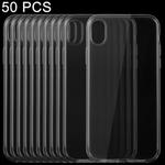 50 PCS 0.75mm Ultra-thin Transparent TPU Protective Case for    iPhone X / XS