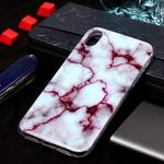 For iPhone X / XS Marble Pattern Soft TPU Case(Red)