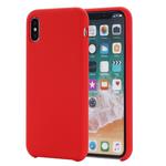 Four Corners Full Coverage Liquid Silicone Protective Case Back Cover for iPhone X / XS(Red)