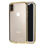 For iPhone X / XS Ultra-thin Electroplating Soft TPU Protective Back Cover Case(Gold)