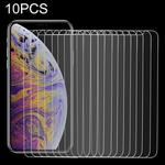 For iPhone XS / X 10pcs 9H 2.5D Tempered Glass Film