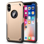 For iPhone X / XS Shockproof Rugged Armor Protective Case(Gold)