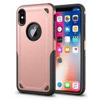For iPhone X / XS Shockproof Rugged Armor Protective Case(Rose Gold)