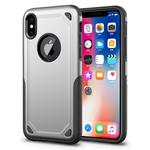 For iPhone X / XS Shockproof Rugged Armor Protective Case(Silver)